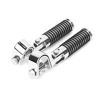 AZMUDE Motorcycle Foot Pegs Heavy Duty Rubber Mounted Foldable Foot Rest Pedals for 1in Engine Guard Crash Bar Fits All 1in Pipes Frames Safety Bars Pair of 2 (Stainless Steel Color)