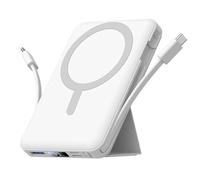 Azmuth for Mag-safe Power Bank, 10000mAh Magnetic Battery Pack 20W PD Fast Charging with USB-C Cable LED Wireless Portable Charger with Stand for iPhone 17/16/15/14/13/12/Pro/Max(White)