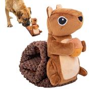 Aznever Animal Squeaky Toys,Squirrel Shaped Dog Velvet Puzzle Training Animal Toy | Foraging Instinct Training With Sound Device Puppy Toys, For Small Medium And Large Dogs