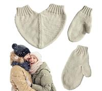 Aznever Knitted Mittens for Couples,Knitted Winter Breathable Couple Mittens - Warm Keeping Necessities Solid Color Mittens for Strolling, Traveling, Dating