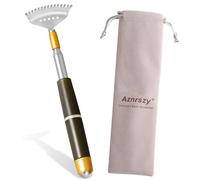 Aznrszy Back Scratcher, Telescopic Back-Scratcher Long Handle Extend Up to 61CM, Heavy Duty Stainless Steel Manual Head Body Scratcher Massager