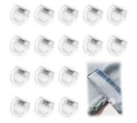 Azoisuwr 16 Pcs Trouser Clips for Long Trousers,Transparent Adjustable D-Shaped Invisible Jean Clips Easy Installation for Hem Jeans Pants