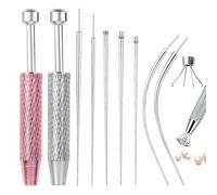 Azoisuwr 9 PCS Piercing Ball Grabber and Opener,Piercing Taper Insertion Tool,Piercing Tools to Change Jewellery,16G 18G Flat Back Earrings Applicator,for Ears Nose Lip