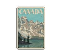 AZOLID Funny Tin Signs Canadian Rockies Travel Tin Signs Retro Bar Pub Diner Cafe Home Bathroom and Room Art 30x43CM