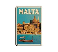 AZOLID Funny Tin Signs Malta Travel Tin Signs Painting Cafe Opera House Art Wall Decoration Plaque 14x20CM