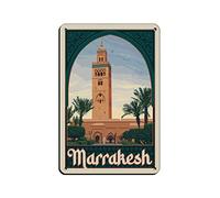 AZOLID Metal Signs Morocco Marrakesh Travel Tin Signs Wall Art Metal Poster for Home Bar Cafe Garage Bathroom 30x43CM