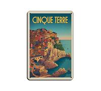 AZOLID Metal Signs Retro Italy Cinque Terre Travel Tin Signs Indoor & Outdoor Home Bar Coffee Kitchen Wall Decor 14x20CM