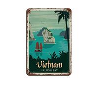 AZOLID Metal Signs Vietnam Halong Bay Travel Tin Signs Vintage Bar Club Cave Home Kitchen Wall Decor Rustic Metal Sign Funny Decor 30x20CM