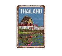AZOLID Metal Tin Sign Thailand Chiang Mai Travel Tin Signs Vintage Bar Club Cave Home Kitchen Wall Decor Funny Decor 14x20CM