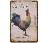AZOLID Metal Tin Signs Chicken Tin Signs Vintage Funny Bar Club Cave Home Kitchen Wall Decor 14X20CM