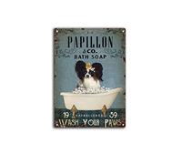 AZOLID Metal Tin Signs Papillon Co. Bath Soap Wash Your Paws Wall Decor Coffee Barthroom Garage Bar Room Decor Retro Kitchen30X43CM