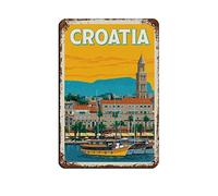 AZOLID Tin Signs Retro Croatia Travel Tin Signs Vintage Funny Home Kitchen Bar Club Cave Wall Art Decor 30x20CM
