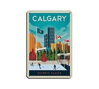 AZOLID Vintage Metal Tin Signs Calgary Travel Tin Signs Metal Poster Wall Decor Office Cafe Bathroom Badroom 14x20CM