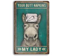 AZOLID Vintage Metal Tin Signs Donkey Your Butt Napkins My Lady Home Kitchen Restaurant Wall Club House Decoration Tin Sign 14X20CM