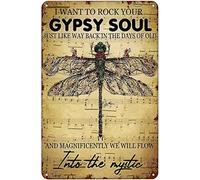 AZOLID Vintage Metal Tin Signs Into The Mystic Song Tin Signs Vintage Funny Bar Club Cave Home Kitchen Wall Decor Rustic Art Sign 30X20CM