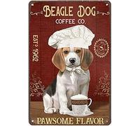 AZOLID Vintage Signs Metal Signs Beagle Dog Coffee Co Tin Signs Vintage Funny Home Kitchen Bar Club Cave Rustic Wall Art Decor 30X20CM