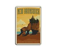 AZOLID Vintage Tin Signs Canada New Brunswick Travel Tin Signs Wall Decor for Cafe Bar Pub Home 14x20CM