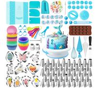AZOMKER Cake Accessories, Baking Accessories, Cake Plate Rotatable, Baking Set, Cake Turntable, Piping Nozzle Set, Cake Accessory Set, Cake Set (314 Pieces)