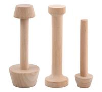 Azonelife 3 Pieces Wooden Tart Tamper Set Double-Side Egg Tarts Tamper Pastry Tools Eggtart Mold Dough Press Tart Tamper DIY Cake Pastry Tool for Pie Kitchen Cheesecakes Dessert Baking
