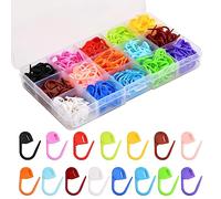Azonelife 300 Piece Stitch Markers, 15 Colors Knitting Crochet Locking Stitch Markers Clips, Crochet Stitch Counter with Compartment Box for Marking The Number of Stitches