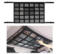 Azonelife Upgrade Car Ceiling Cargo Pocket Storage Net, 90 X 65cm Adjustable Double-Layer Mesh Roof Luggage Bag Organizer Universal Stretchable Netting for Tents, Quilts, Toys and Sundries