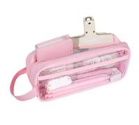 AZOOB Clear Zip Pockets, Portable Handle Case - Travel Luggage Makeup Cosmetic Bag, Portable Desk Organiser for School and Stationery