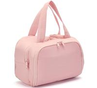 Azooken Women's Travel Toiletry Bag - Oversized Puffy Cosmetic Bag with Wide-Mouth Design,Makeup Essentials,Toiletries & Bathroom Accessories, Pink, Travel Toiletry Bag