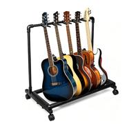 AZOR 5 Multi Guitar Stand Rack with Wheels, Foldable Guitar Holder