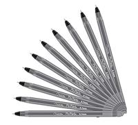 Azor Pin Point Black Fine Point Writing Pens 0.7mm with Hole for Retractable Cord, Chain, Clipboard or Countertop - Pack of 12