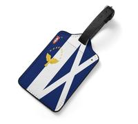 Azore Scotland Flag PU Leather Luggage Tags Privacy Cover ID Label Personalized Suitcase Tag for Travel Backpack 7x12cm