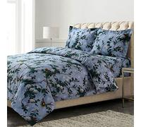 AZORES HOME Cotton Flannel King Duvet Cover Set, Oversized, Wrinkle Resistant, Soft Touch, Includes One Duvet Cover and Two Sham Pillowcases, 170GSM, Celina Floral/Multicolor