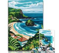 Azores Portugal Islands Jigsaw Puzzles for Adults 1000 Piece,Help The Brain Exercise Addictive Toys to Cultivate Patience Suitable for Couples 50x75cm