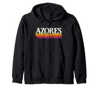 Azores Portugal Retro Graphic Zip Hoodie