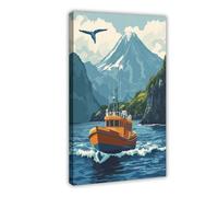 Azores Portugal Whale Watching Canvas Poster Bedroom Decor Landscape Office Room Decor Gift 12" L X 18" W