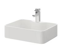 Azores Square Countertop Basin with 1 Tap Hole | White | Ceramic | 480mm x 370mm