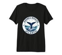 Azores Whale Fluke Circular Badge Travel Emblem Premium T-Shirt