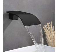 AZOS High Flow Waterfall Spout Fixtures Filler Bathroom Waterfall Spout for Bathroom Sink and Tub Shower Wall Mounted, Matte Black Wall Mount Tub Faucet