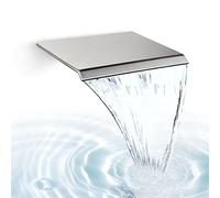 AZOS Wall Mount Tub Spout Waterfall Tub Filler Faucet for Bathroom Multiple Uses, High Flow Bathtub Cascade Waterfall Spout Fixtures Bathroom Bathtub Faucets, Brushed Nickel