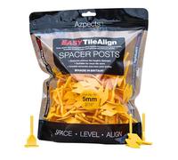 Azpects EASYTileAlign Pack of 150x 5mm (3/16") Leveling Spacer Posts for Tile Leveling System. Great for Professional and Home Use, Aligning Flooring Spacers Tool for Patio Slabs and Tiles