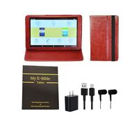 Azpen 8" HD Touchscreen Digital Bible eReader with Audio Playback, NKJV and NIV Preloaded, Built-in Speaker, Earbuds, Leather-Style Case