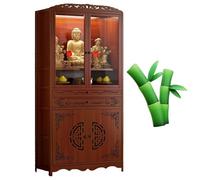 AZQOHMIS 19.7" 27.5" Buddhist Altar, Altar Cabinet with Dustproof Door, Meditation Table with Storage Drawer, Chinese Shrine for Home, Business, Temple for Worship Prayer(Browns,27.5x13x67in)