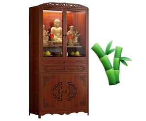 AZQOHMIS 19.7" 27.5" Buddhist Altar, Altar Cabinet with Dustproof Door, Meditation Table with Storage Drawer, Chinese Shrine for Home, Business, Temple for Worship Prayer(Browns,27.5x13x67in)
