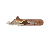 AZQOHMIS 3D Modern Wall Art Decor with LED Lights, Dust-Proof Crystal Porcelain Wall Sculpture for Living Room Bedroom, Contemporary Landscape Picture Wall Decor(Brown,140x38cm/55.1x15in)
