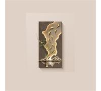 AZQOHMIS 3D Wall Art with 9 Fish, Wall Plant Holder with Fake Plant, 2-Layer Sandstone LED Wall Decor, 3D Wall Art for Living Room, Cafe(Brown,47.2x23.6in)