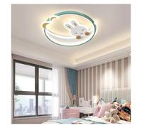 AZQOHMIS Cartoon Rabbit Round Moon LED Ceiling Lamp for Bedroom Study,Warm Atmosphere