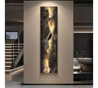 AZQOHMIS Modern Led Wall Art U20133D Backlit Abstract Cracked Stone Panel, Lighted Wall Decor for Living Room, Bedroom & Hallway (B)