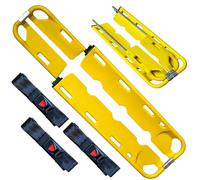 AZQOHMIS Portable Folding Stretcher, Medical Emergency Stretcher, Scoop Stretcher with Straps, Load Capacity 400lbs, for Patient Transfer, First Aid, Hospital, Ambulance, Rescue