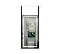 AZQOHMIS Rectangular Illuminated Ceiling Mirror,Suspended Overhead with Light,HD Distortion-Free Reflection,Touch Switch Design for Bathroom Hotel(40x100cm)