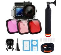 Azragon 70M Waterproof Case for DJI Osmo Action 6 with 3 Dive Filters & Floating Bobber, Complete Underwater Housing Kit with Anti-Fog Inserts & Dual Quick-Release Lanyard For Diving