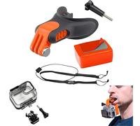 Azragon Gopro Mouth Mount with Waterproof Housing Case for g0pro Hero 13/12/11/10/9 for Surfing, Skiing, Mountain Biking Mouth Bracket with Anti-Slip Design